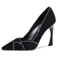 2019 High Heel Stiletto Women's Pumps Black Suede Leather x19-c023C Ladies Women custom Dress Shoes Heels For Lady